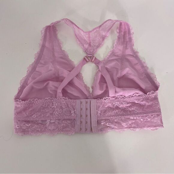 Savage X Fenty Light Pink Lace Unlined Bralette Bra - Picture 2 of 7